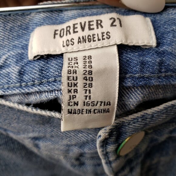 FOREVER 21 Denim Distressed Micro and Ultra Mini Skirt - Picture 3 of 3